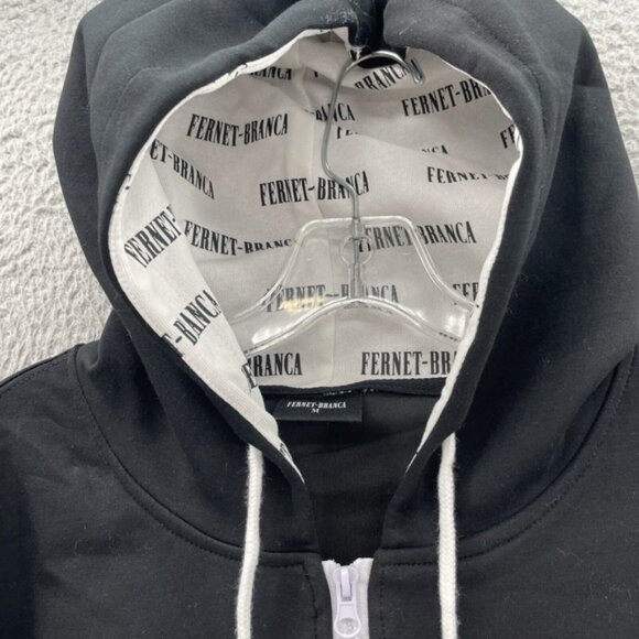 Fernet Branca Hoodie Men Medium Black Full Zip Milano Sportswear Training Travel - Picture 4 of 14